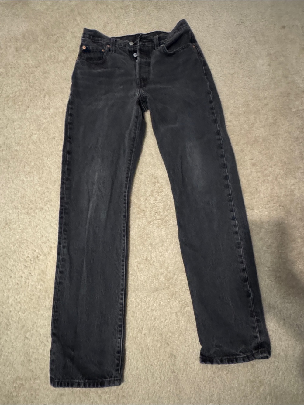 Levi's womens button fly Black Straight Jeans